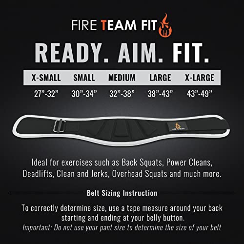 Fire Team Fit Weightlifting Belt, Weight Belt, Weight Lifting Belt for Men and Women, 6 Inch, Back Support for Lifting, Squat and Deadlifting Belt (Black/Grey, 30" - 34" Around Navel, Small)