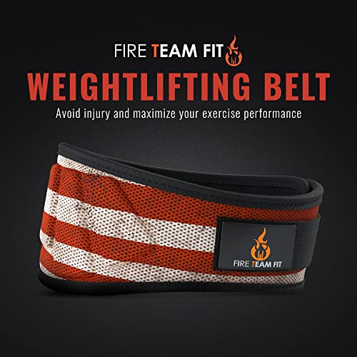 Fire Team Fit Weightlifting Belt, Weight Belt, Weight Lifting Belt for Men and Women, 6 Inch, Back Support for Lifting, Squat and Deadlifting Workout Belt (Star Bar, 27" - 32" Around Navel, X-Small)