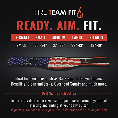 Fire Team Fit Weightlifting Belt, Weight Belt, Weight Lifting Belt for Men and Women, 6 Inch, Back Support for Lifting, Squat and Deadlifting Workout Belt (Star Bar, 27" - 32" Around Navel, X-Small)