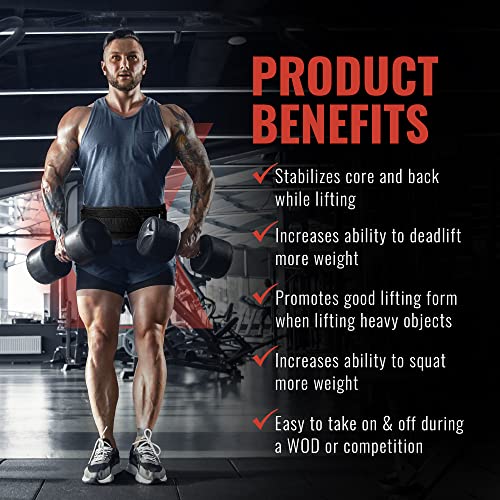 Fire Team Fit Weightlifting Belt, Weight Belt, Weight Lifting Belt for Men and Women, 6 Inch, Back Support for Lifting, Squat and Deadlifting Workout Belt (Star Bar, 27" - 32" Around Navel, X-Small)