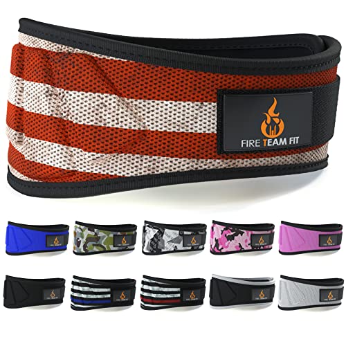 Fire Team Fit Weightlifting Belt, Weight Belt, Weight Lifting Belt for Men and Women, 6 Inch, Back Support for Lifting, Squat and Deadlifting Workout Belt (Star Bar, 30" - 34" Around Navel, Small)