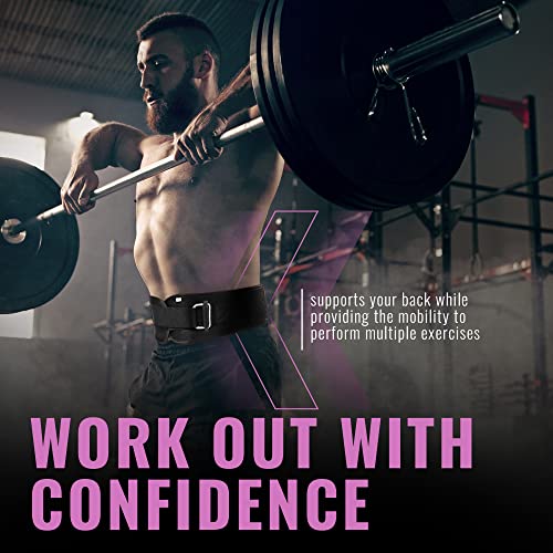 Fire Team Fit Weightlifting Belt, Weight Belt, Weight Lifting Belt for Men and Women, 6 Inch, Back Support for Lifting, Squat and Deadlifting Belt (Pink, 32" - 38" Around Navel, Medium)
