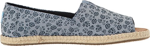 TOMS Alpargata Open Toe Blue Ditsy Floral 6.5 B (M)