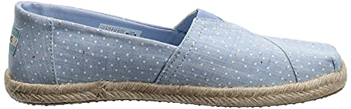 TOMS womens Alpargata on Rope loafers shoes, Bliss Blue Tiny Chambray Dots Rope, 6 US