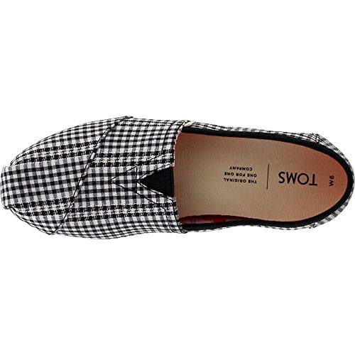 TOMS Women's Alpargata Espadrille, Size: 6 B(M) US, Color: Black Gingham Stripe
