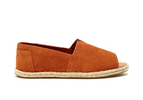 TOMS Alpargata Open Toe Cognac Suede 6.5