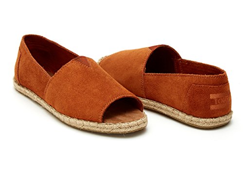 TOMS Alpargata Open Toe Cognac Suede 6.5