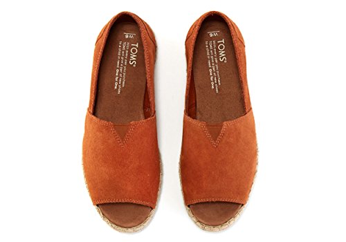 TOMS Alpargata Open Toe Cognac Suede 6.5
