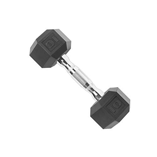 CAP Barbell SDP-010 Color Coated Hex Dumbbell, Black, 10 pound, Single