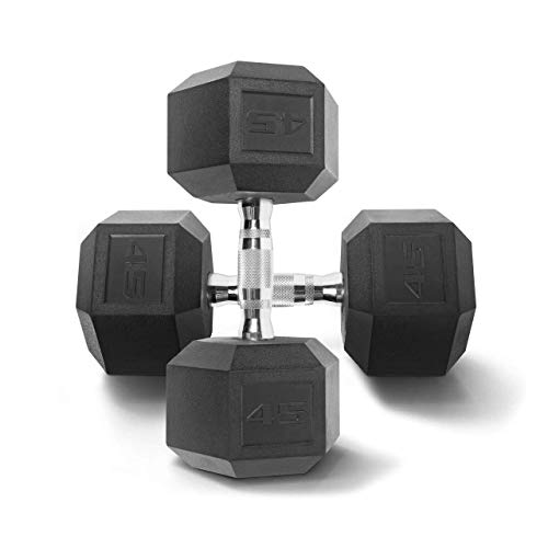 CAP Barbell Workouts Coated Hex Dumbbell (45 Pounds, Pair), Black