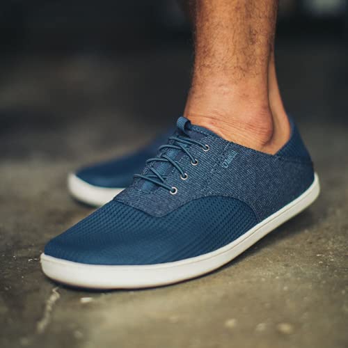 OluKai Nohea Moku Men's Shoes, All Day Sneakers, No Tie Laces & Stretch Construction, Breathable Mesh & All Weather Rubber Soles, Rock/Mustang, 8.5