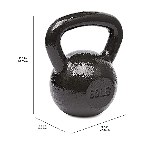 Amazon Basics Cast Iron Kettlebell - 60 Pounds, Black
