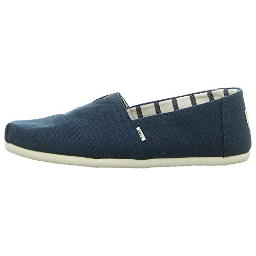 TOMS Women's Alpargata Loafer Flat, Blue Majolica Blue Heritage Canvas, 14