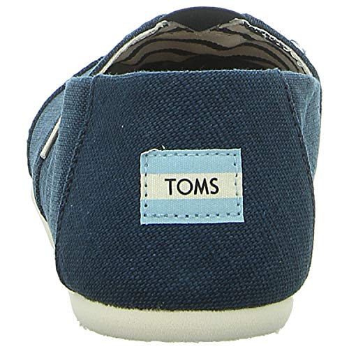 TOMS Women's Alpargata Loafer Flat, Blue Majolica Blue Heritage Canvas, 14