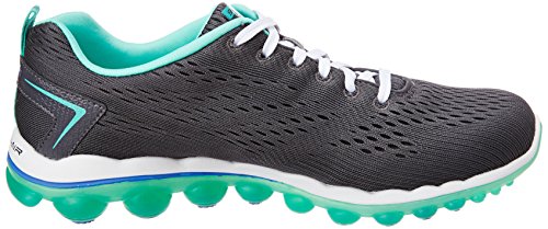 Skechers Sport Women's Skech Air Aim High Fashion Sneaker,Charcoal Mesh/Turquoise Trim,9 M US