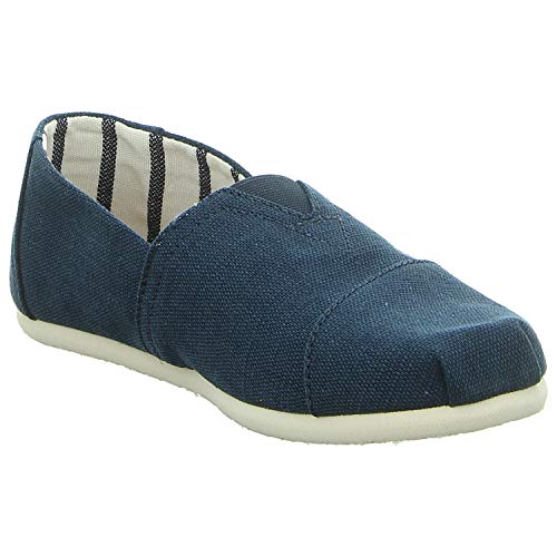 TOMS Women's Alpargata Loafer Flat, Blue Majolica Blue Heritage Canvas, 14