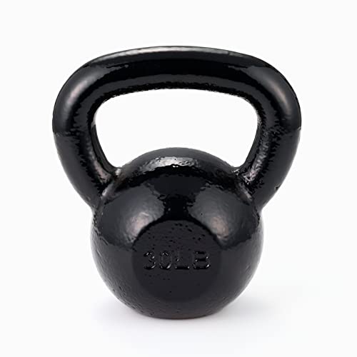 Amazon Basics Enamel Cast Iron Kettlebell - 30 Pounds, Black