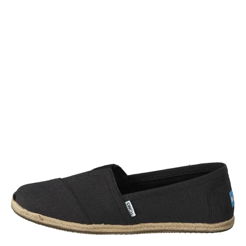 TOMS womens Toms Black Linen Rope Mn Alpr 10008356 Espadrilles, Black Linen, 10 US