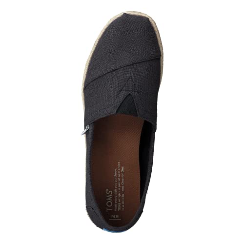 TOMS womens Toms Black Linen Rope Mn Alpr 10008356 Espadrilles, Black Linen, 10 US