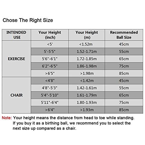 Trideer Ball Chair – Exercise Stability Yoga Ball with Base for Home and Office Desk, Ball Seat, Flexible Seating with Ring & Pump, Improves Balance, Back Pain, Core Strength & Posture（Ball with Ring