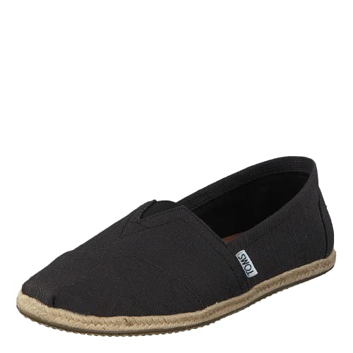 TOMS womens Toms Black Linen Rope Mn Alpr 10008356 Espadrilles, Black Linen, 11 US