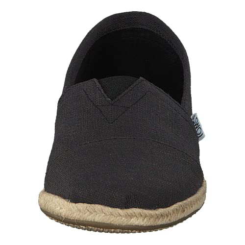 TOMS womens Toms Black Linen Rope Mn Alpr 10008356 Espadrilles, Black Linen, 11 US