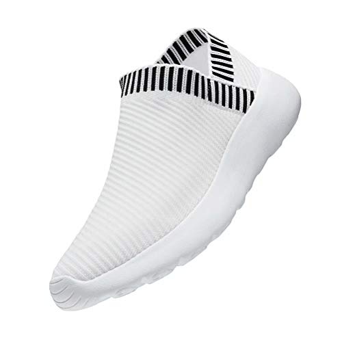 konhill Women's Athletic Walking Shoes - Comfortable Casual Work Gym Slip On Sneakers 9 US White, 40