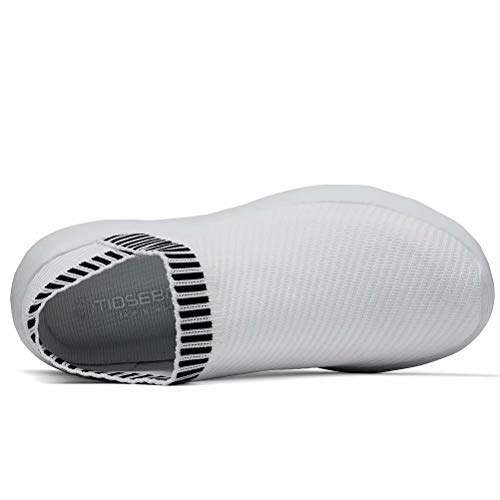 konhill Women's Athletic Walking Shoes - Comfortable Casual Work Gym Slip On Sneakers 9 US White, 40