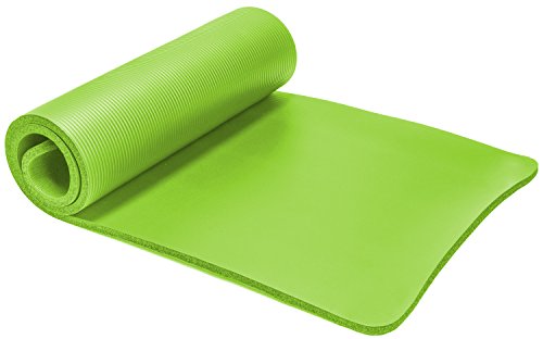 Spoga Premium High Density Exercise Yoga Mat with Comfort Foam & Carrying Straps, Lime Green, 71"