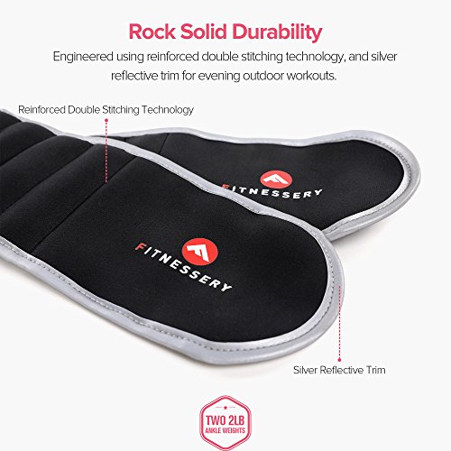 Ankle Weights (2 Pounds x 2) - Ankle Weights for Women and Men - Wrist Weights for Women and Men - Leg Weights for Women and Men - Arm Workout Exercise Weights - Ankle Weight