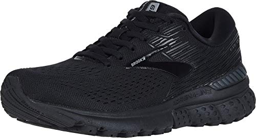 Brooks Womens Adrenaline GTS 19 Running Shoe - Black/Ebony - D - 5.0