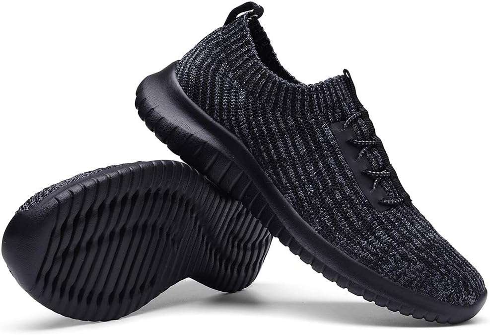 TIOSEBON Women's Lightweight Casual Walking Athletic Shoes Breathable Running Slip-On Sneakers for Jogging Workout 13 US Deep Gray-Black