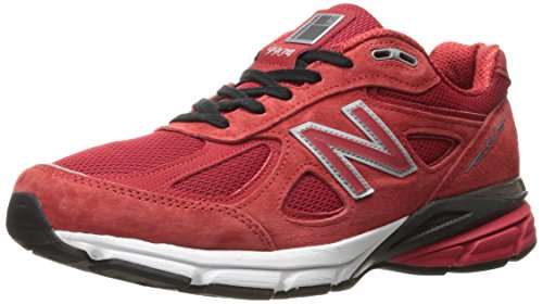 New Balance Men's Made 990 V4 Sneaker, Alpha Red/Black, 9.5 D US