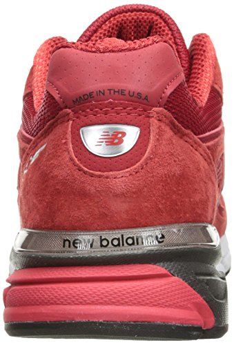 New Balance Men's Made 990 V4 Sneaker, Alpha Red/Black, 9.5 D US