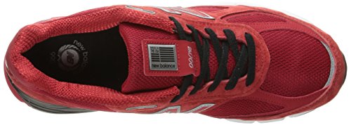 New Balance Men's Made 990 V4 Sneaker, Alpha Red/Black, 9.5 D US