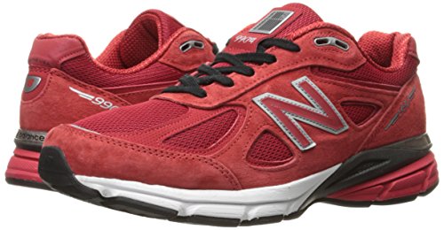 New Balance Men's Made 990 V4 Sneaker, Alpha Red/Black, 9.5 D US