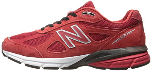 New Balance Men's Made 990 V4 Sneaker, Alpha Red/Black, 9.5 D US