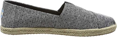 TOMS Alpargata Espadrille Black Tiny Chambray 10013523 Women's Size 5