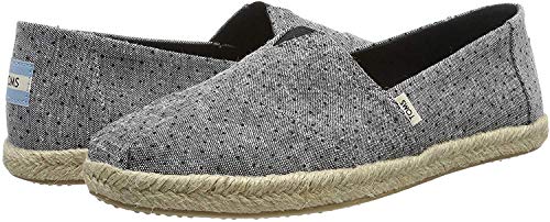 TOMS Alpargata Espadrille Black Tiny Chambray 10013523 Women's Size 5