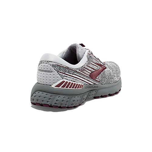 Brooks Womens Adrenaline GTS 19 Running Shoe - Grey/White/Fig - B - 10.0