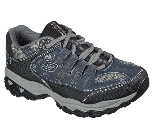 Skechers mens Afterburn Memory Foam Lace-up fashion sneakers, Navy, 10.5 US