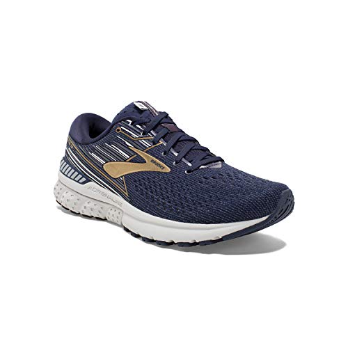 Brooks Mens Adrenaline GTS 19 Running Shoe - Navy/Gold/Grey - D - 14.0