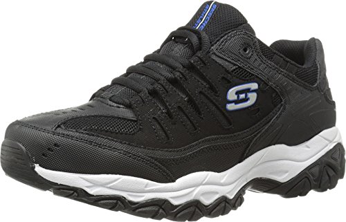 Skechers mens Afterburn M. Fit fashion sneakers, Black/Royal, 10.5 US