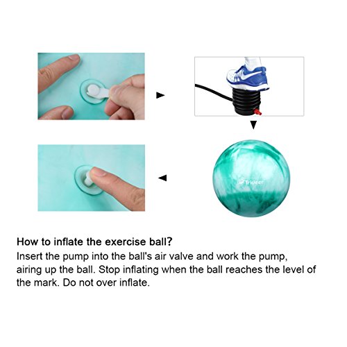 Trideer Yoga Ball - Exercise Ball for Workout pilates Stability - Anti-Burst and Slip Resistant for physical therapy, Birthing, Stretching & Core Workout, Office Ball Chair, Flexible Seating, Home Gym