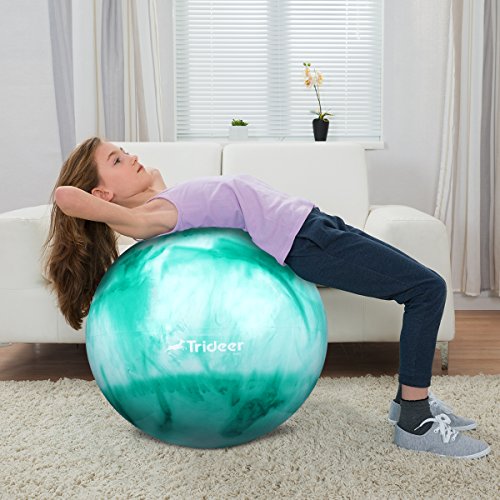 Trideer Yoga Ball - Exercise Ball for Workout pilates Stability - Anti-Burst and Slip Resistant for physical therapy, Birthing, Stretching & Core Workout, Office Ball Chair, Flexible Seating, Home Gym