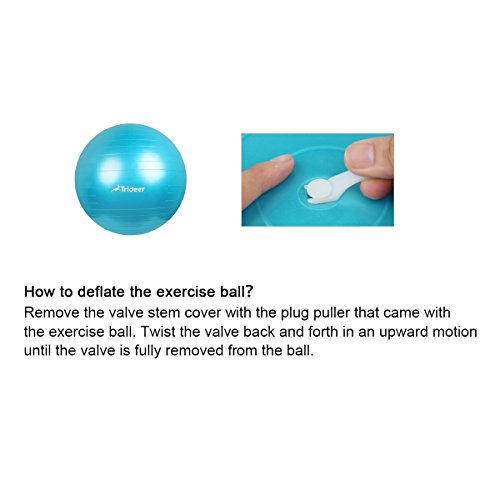 Trideer Exercise Ball, Yoga Ball, Birthing Ball with Quick Pump, Anti-Burst & Extra Thick, Heavy Duty Ball Chair, Stability Ball Supports 2200lbs (Office&Home) (Turkis, XL (68-75cm))