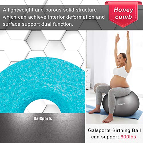 GalSports Pregnancy Birthing Ball, Yoga Exercise Birth Ball Chair for Delivery & Training & Fitness, Extra Thick Non-Toxic Anti-Burst Labor Ball with Quick Pump