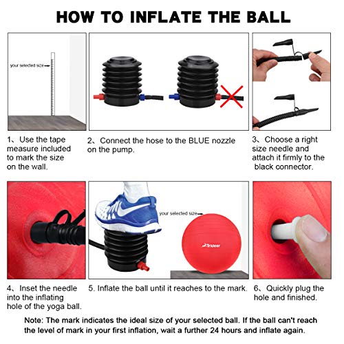 Trideer Ball Chair – Exercise Stability Yoga Ball with Base for Home and Office Desk, Ball Seat, Flexible Seating with Ring & Pump, Improves Balance, Back Pain, Core Strength & Posture