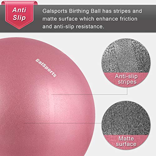 Galsports Pregnancy Birthing Ball, Yoga Exercise Birth Ball Chair for Delivery & Training & Fitness, Extra Thick Non-Toxic Anti-Burst Labor Ball with Quick Pump(Dusty Rose,L(58-65cm))