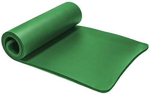 Spoga Premium Extra Thick Long High Density Exercise Yoga Mat with Comfort Foam and Carrying Straps, Dark Green 72"24"
